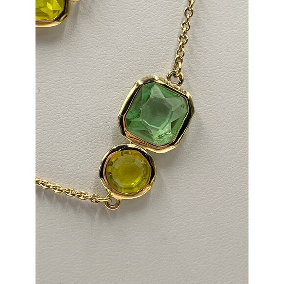Kate Spade Cause A Stir Gold Plated Blue Yellow Green Station Necklace - Picture 8 of 9